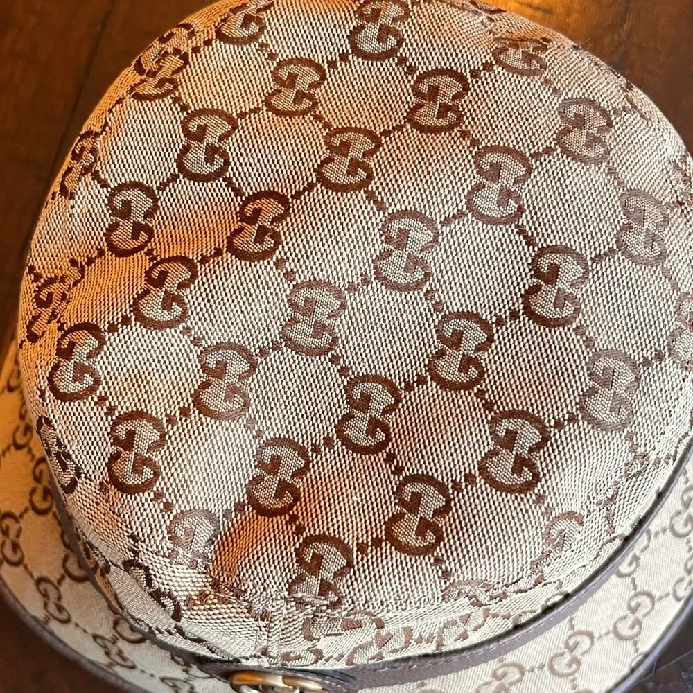 Gucci Tan and Brown Monogram Hat - Picture 13 of 15